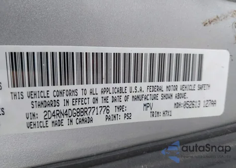 2011 Dodge Grand Caravan Express from USA, damaged, VIN 2D4RN4DG8BR771776